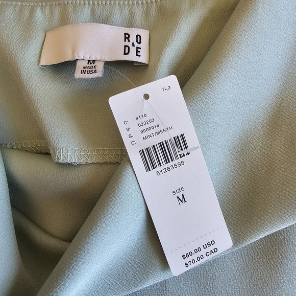 NWT RO & DE Anthropologie Women's "Satin" Formal Tank Top Strap Mint SZ Medium - Picture 11 of 12